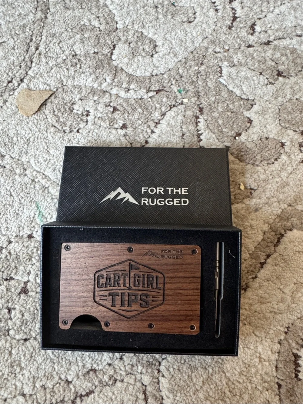 For The Rugged Cart Girl Tips Card Holder with Tool - Brown